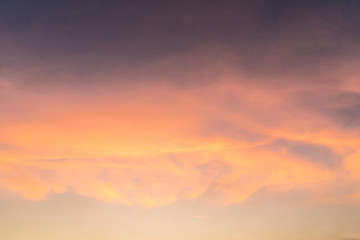 Sky light sunset. Orange sky cloud background