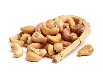 Cashew on white background 