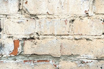 Old painted brick wall background. Brick wall texture