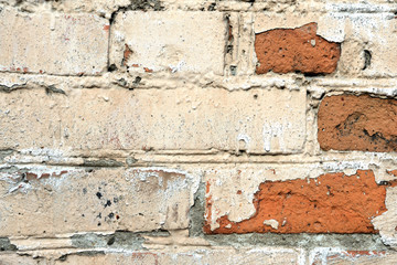 Old painted brick wall background. Brick wall texture