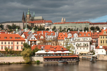 Prague old town, Cech Republic. Praha Castle with churches, chapels and towers