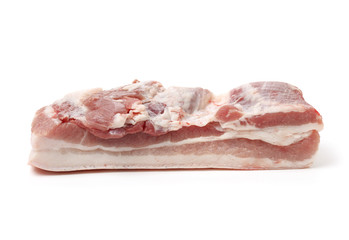 Pork belly on white background