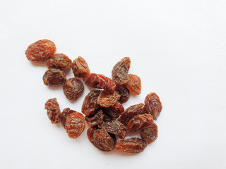 raisins on white background