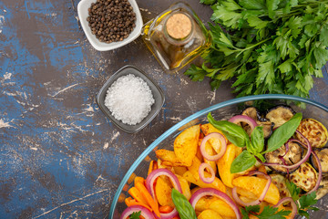 Freshly baked vegetables