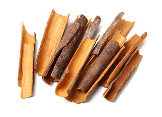 Cinnamon on white background