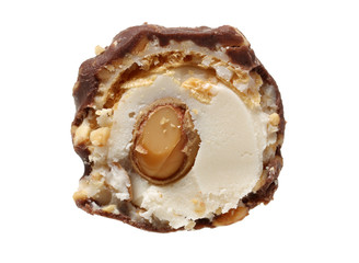 chocolate candy on white background