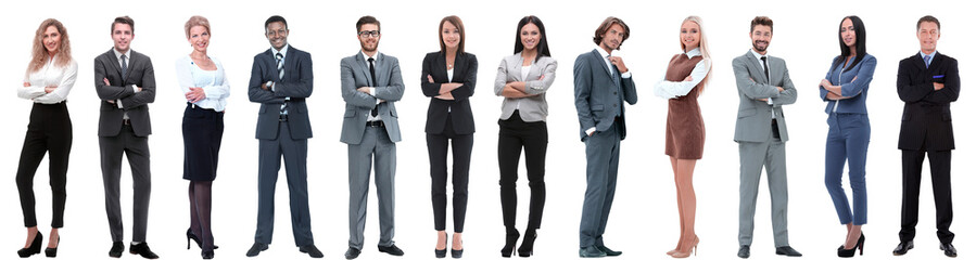 group of successful business people isolated on white