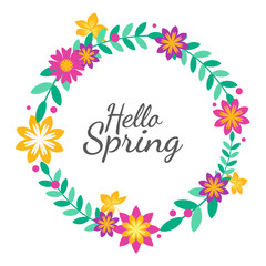 Decorative circle with leaves and flowers