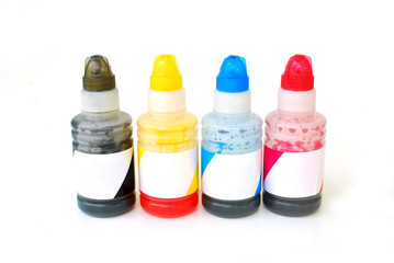 Four color printer on white background.