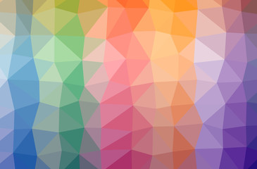 Illustration of abstract Blue, Orange, Pink, Purple, Red, Yellow horizontal low poly background. Beautiful polygon design pattern.