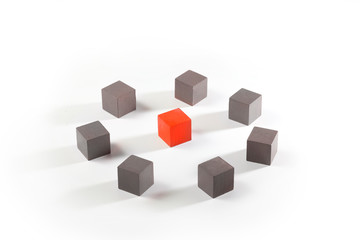 Obraz premium relations in the team. leader position. not like anything else, unlike their colleagues. Social inequality, the team leader. outsider