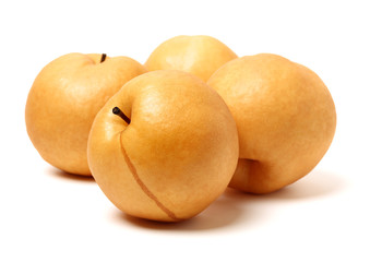 Pears on white background
