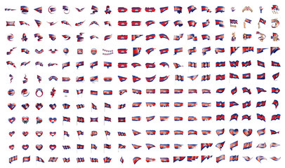 very big collection of vector flags of the Cambodia