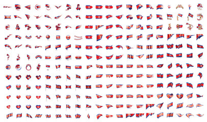 very big collection of vector flags of the North Korea
