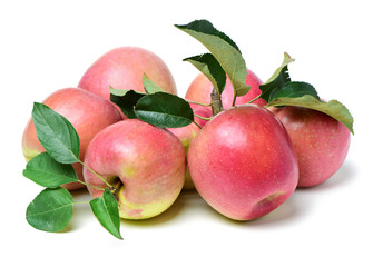Red apples isolated on white background