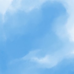 Blue. Sky. Hand drawn illustration 