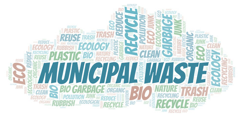 Fototapeta premium Municipal Waste word cloud.