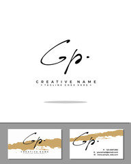 G P GP initial handwriting logo template vector.  signature logo concept