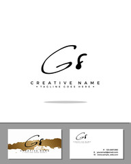G S GS initial handwriting logo template vector.  signature logo concept