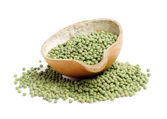soya beans on white background 
