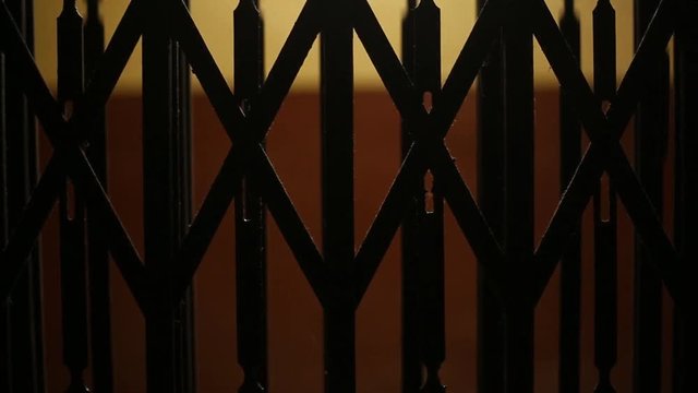 Inside of an elevator going down