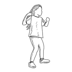 sketch of a child dancing