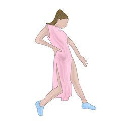 vector isolated on white background girl dancing