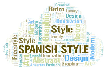 Obraz premium Spanish Style word cloud.