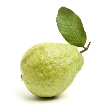Pink guava isolated on white background