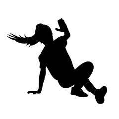 white background black silhouette girl dance