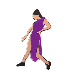  white background, sketch multicolored girl