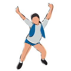 sketch of a multicolored child dancing