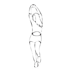 sketch, simple lines, girl dancing, joy