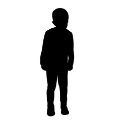 white background black silhouette boy