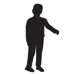 white background black silhouette boy