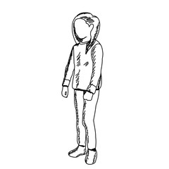 vector, on a white background, lines, sketch baby girl