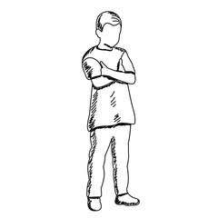 Fototapeta premium sketch of a boy standing
