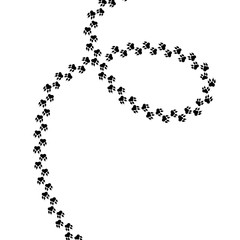 Paw logo or cat and dog animal pet vector paw