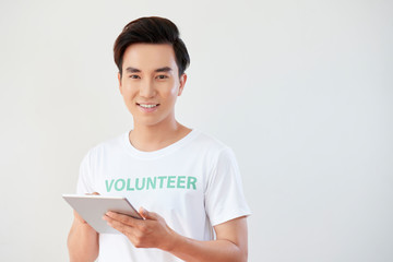 Volunteer working online