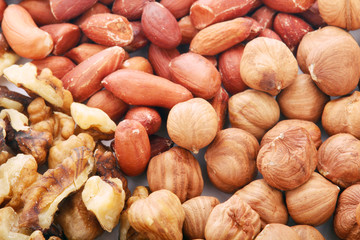 Different nuts forming background