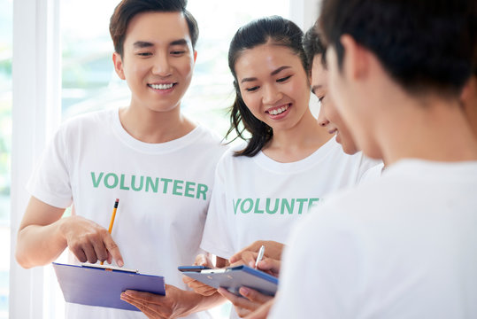 People are engaged in volunteering