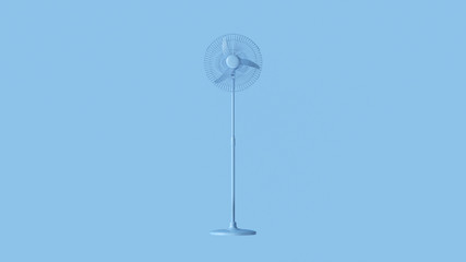 Pale Blue Standing Office Cooling fan 3d illustration 3d render