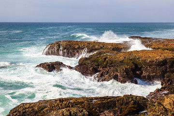 La Chocolatera, the most outstanding point in South America, where waves crash against rocks
