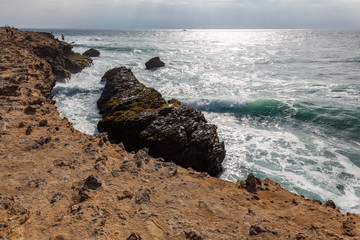 La Chocolatera, the most outstanding point in South America, where waves crash against rocks