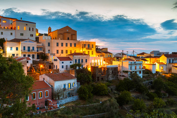 View of Ioulida village on Kea island in Greece.