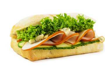 isolated sandwich view from above