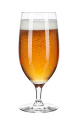 Glass of beer isolated on a white background