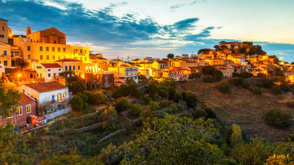 Fototapeta na wymiar View of Ioulida village on Kea island in Greece.