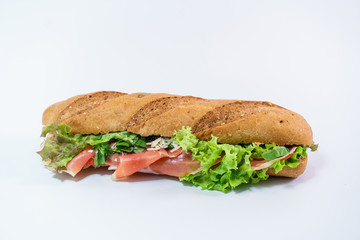 isolated sandwich view from above