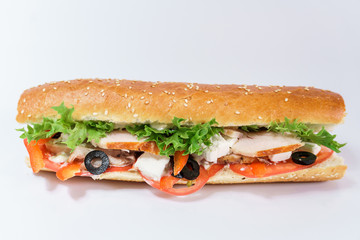 isolated sandwich view from above